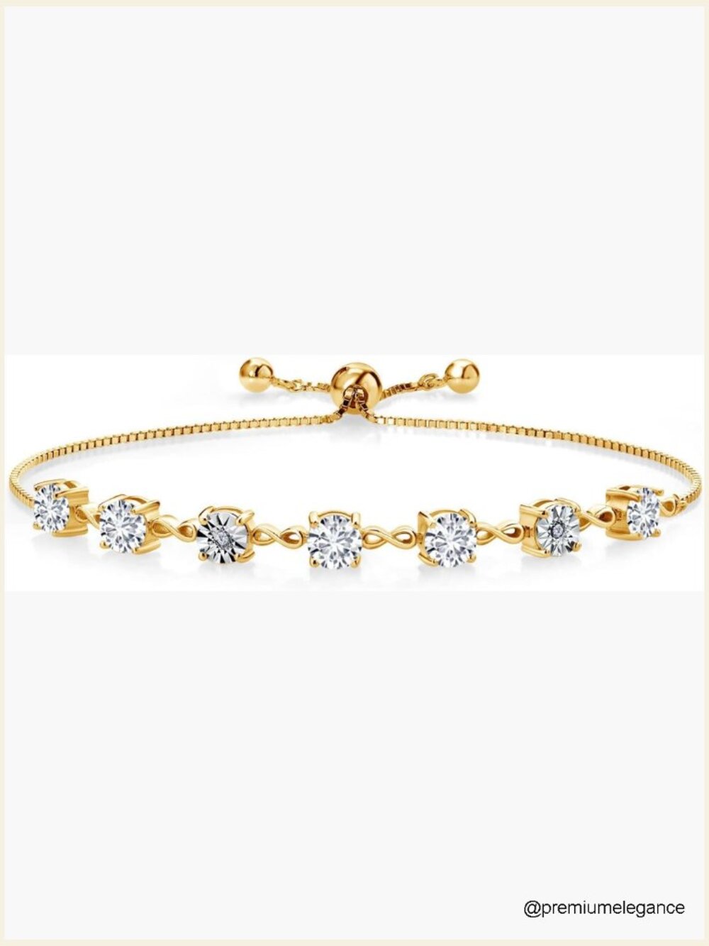 Sterling Silver Infinity Tennis Bracelet Gemstone Lab Diamond Adjustable 9"